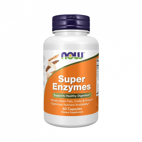 NOW Super Enzymes, Супер Энзимы, 60 капсул