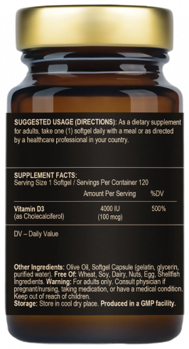 FuelUp Vitamin D3, 120 капсул