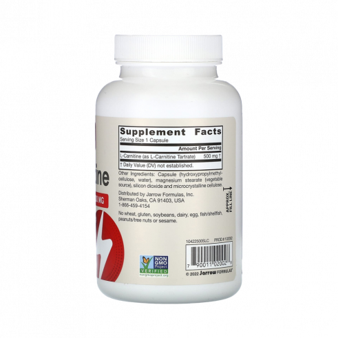 Jarrow Formulas L-Carnitine 500 mg, 100 капсул