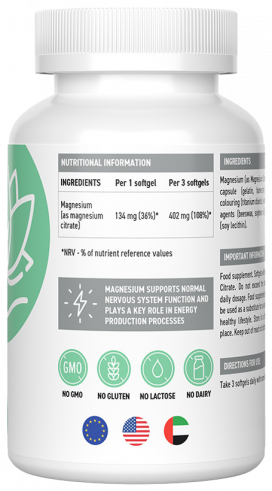 Ultrasupps Magnesium Citrate, Магния Цитрат, 60 капсул
