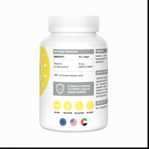 Ultrasupps Vitamin D3 2000 МЕ, 60 капсул