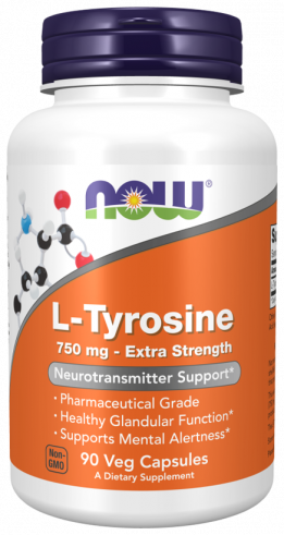 NOW L-Tyrosine 750 mg, 90 капсул