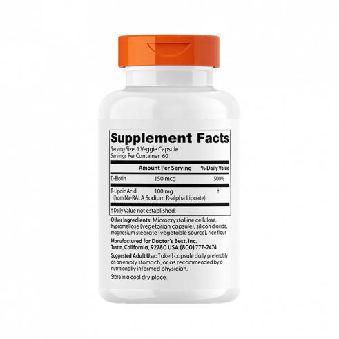 Doctor's Best Stabilized R-Lipoic Acid, Липоевая кислота, 60 капсул