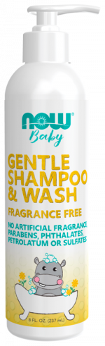 NOW Gentle Baby Shampoo &amp; Body Wash, Fragrance-Free, 237 мл