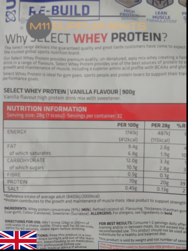 USN SELECT RE-BUILD WHEY PROTEIN, 900 г