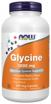 NOW Glycine 1000 mg, Глицинон, 250 капсул
