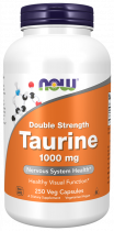 NOW Double Srength Turine 1000 mg, Таурин Двойная сила 1000 мг, 250 капсул